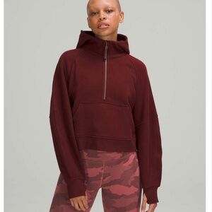 Lululemon Scuba Oversized 1/2 Zip Hoodie Red Merlot Size XS/S